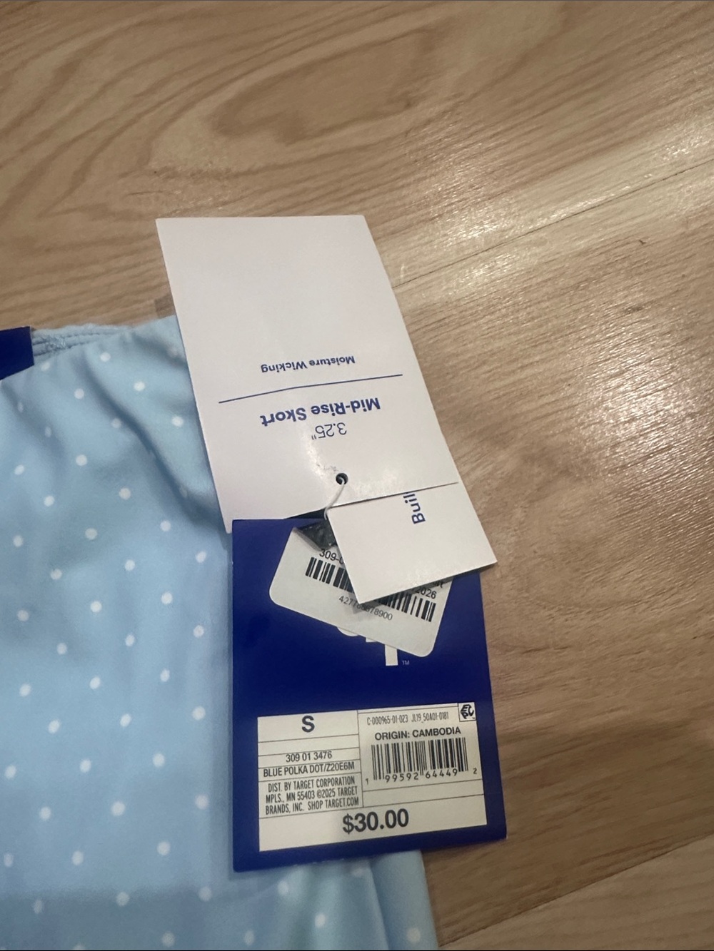 JoyLab Light Blue Polka Dot Mini Skirt - Picture 2 of 3